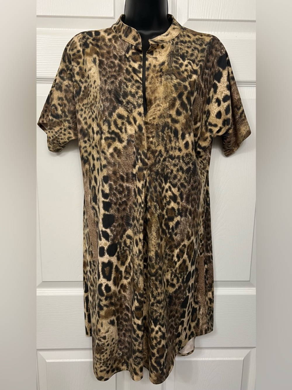 Uncle Frank Leopard Print Tunic in Brown and Tan